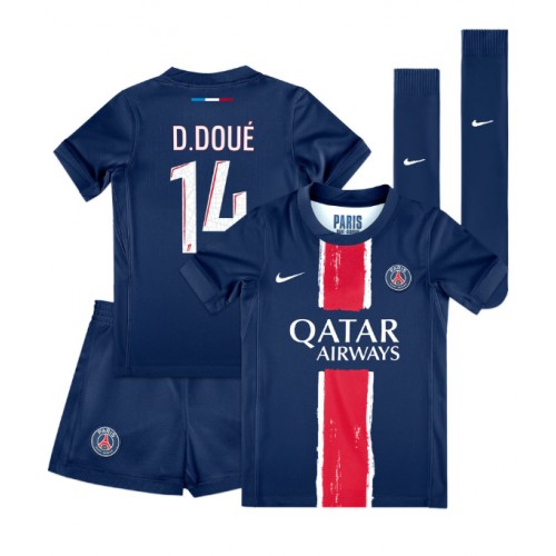 Paris Saint-Germain Desire Doue #14 Domaci Dres za djecu 2024-25 Kratak Rukav (+ Kratke hlače)